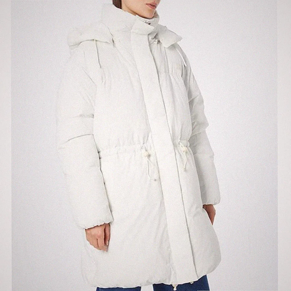Levi's Puffer Daunenjacke Damen Parka Mantel Weiß Kapuze Zl9 Größe XS