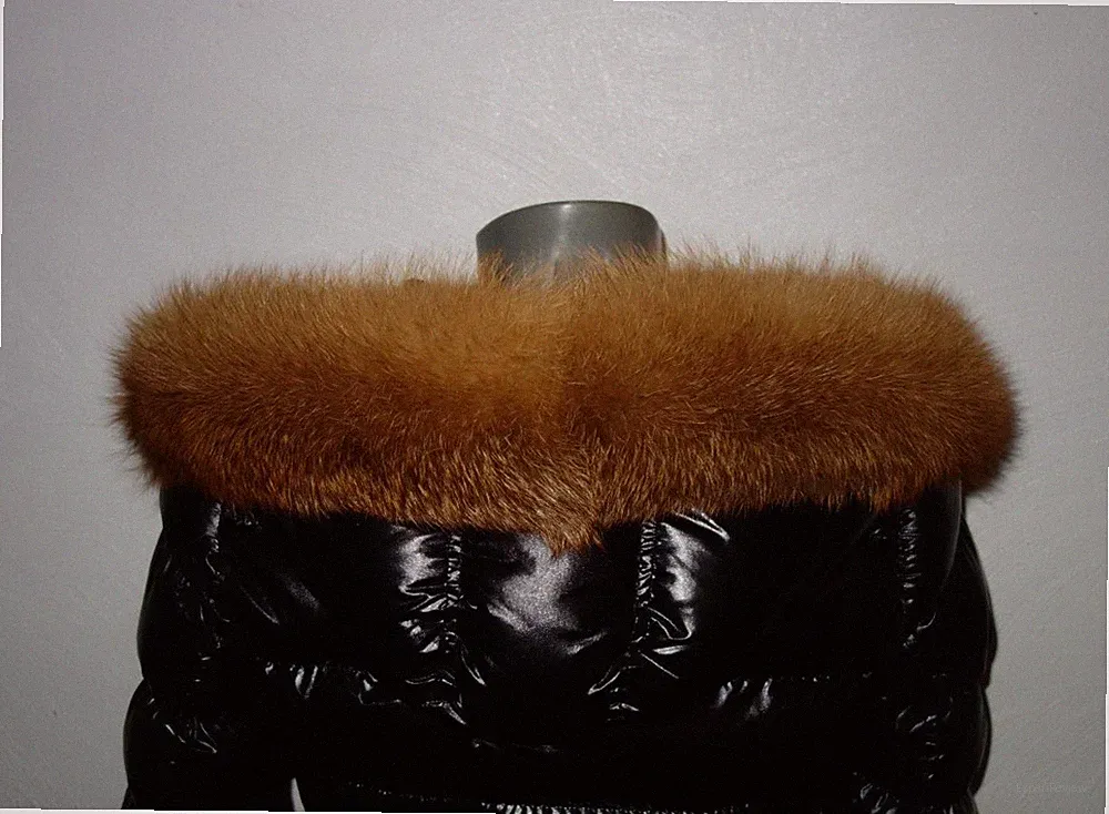 Luxus Fuchs Pelz Kapuze Kragen XXL Fell Besatz für Jacke Parka Mantel Mode Schal