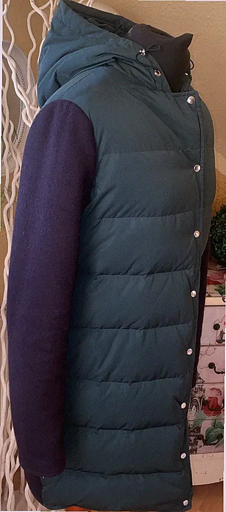 Luxus Mantel Parka Daunen Wolle LACOSTE traumhaftes Design DAUNENMANTEL M 38 40
