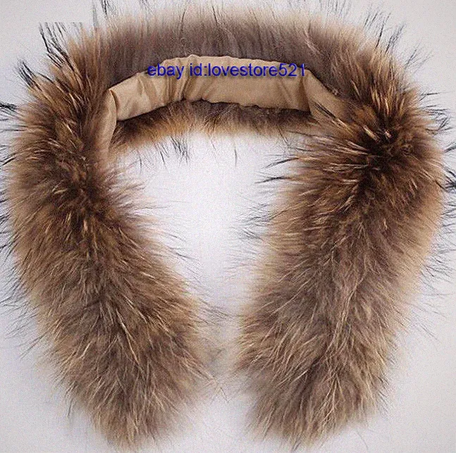 Luxus Waschbär Fellkragen Schal Echtpelz F Winter daunen Jacke mantel Parka Neu