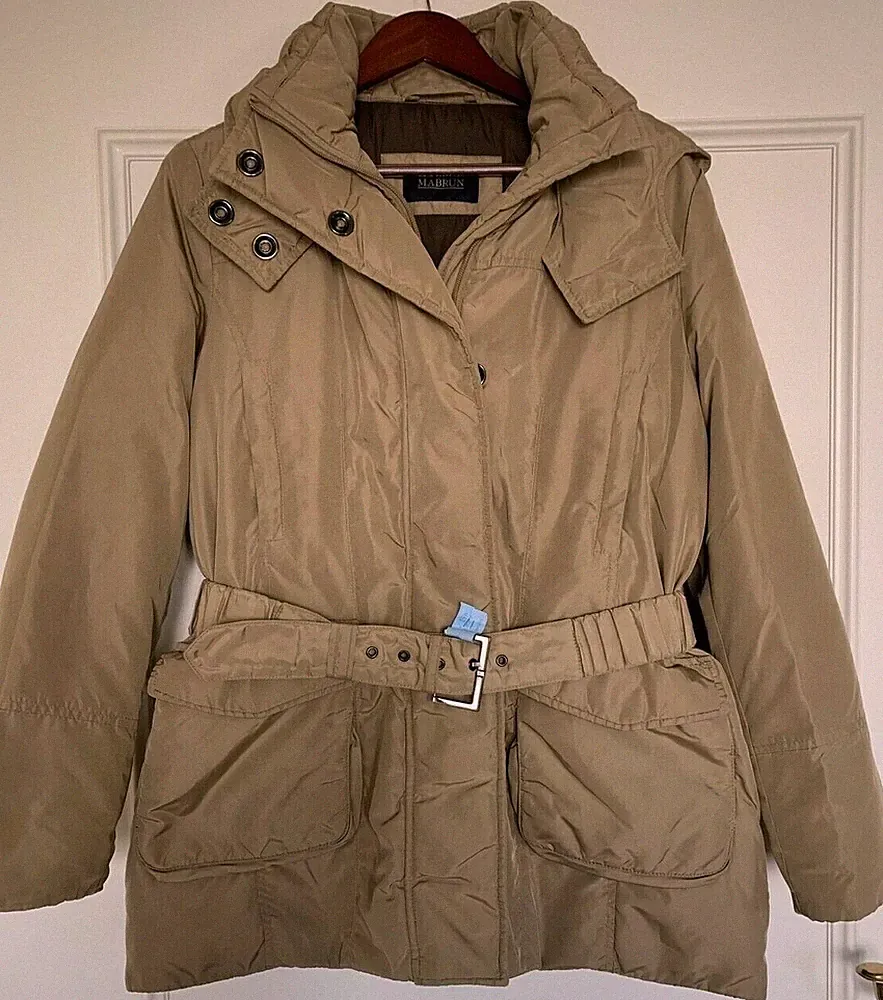 MABRUN Damen Daunenjacke Daunen Jacke Gr. 40, L Winterjacke Mantel ❤️ beige