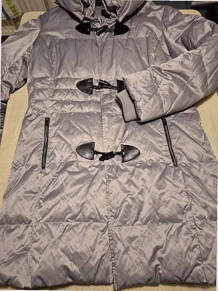 Madeleine Daunenmantel 42 Silber Grau Wintermantel