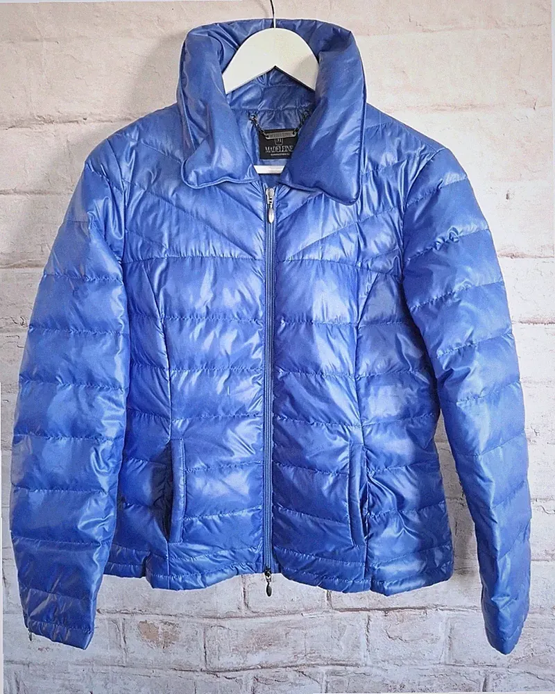 Madeleine Jacke Damen Anorak Jacket Kurzmantel Gr. DE38 M Daunen Blau