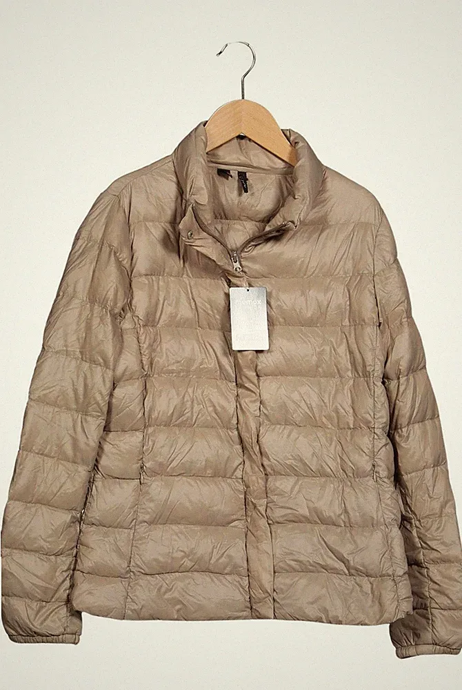 MANGO Jacke Damen Anorak Jacket Kurzmantel Gr. L Daunen Beige #i5ahgfz