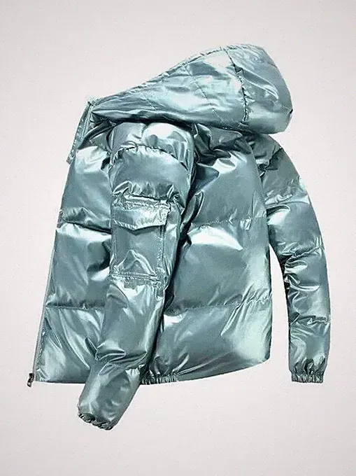 Mantel Daunenjacke Sport Synthetisch Abzugshaube Blau Herren Schlank Schmal 7846
