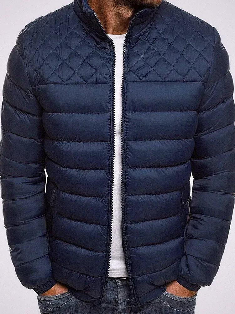 Mantel Daunenjacke Sport Synthetisch Herrenmode Schlank Festkleid Blau