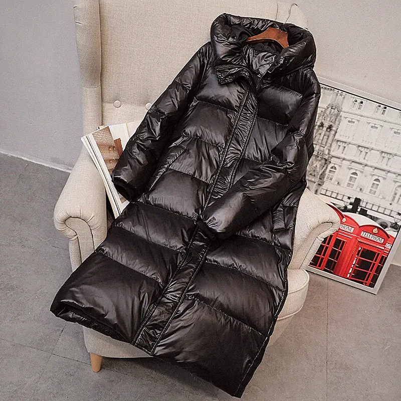 Mantel Daunenjacke Winter Daunen Jacke langer Daunenmantel Kapuze QC009