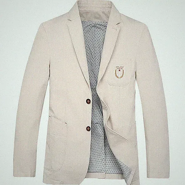Mantel Jacke Herren Sport Tailliert Mode Elegant Beige Schlank 1015