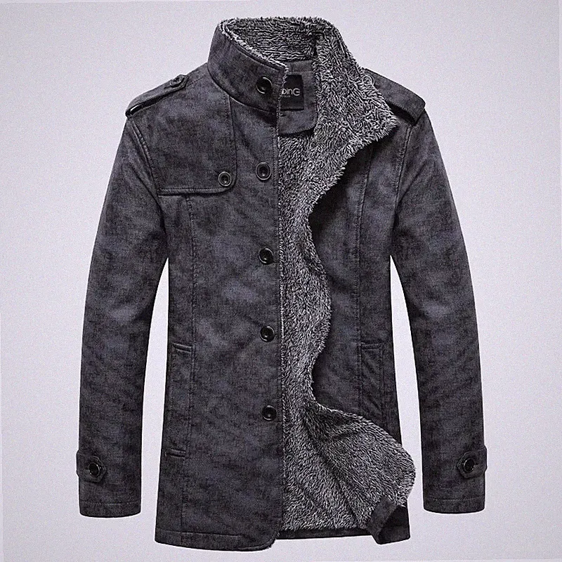 Mantel Kurz Elegante Jacke Herrenmode Leder Kunststoff Hellgrau 112328
