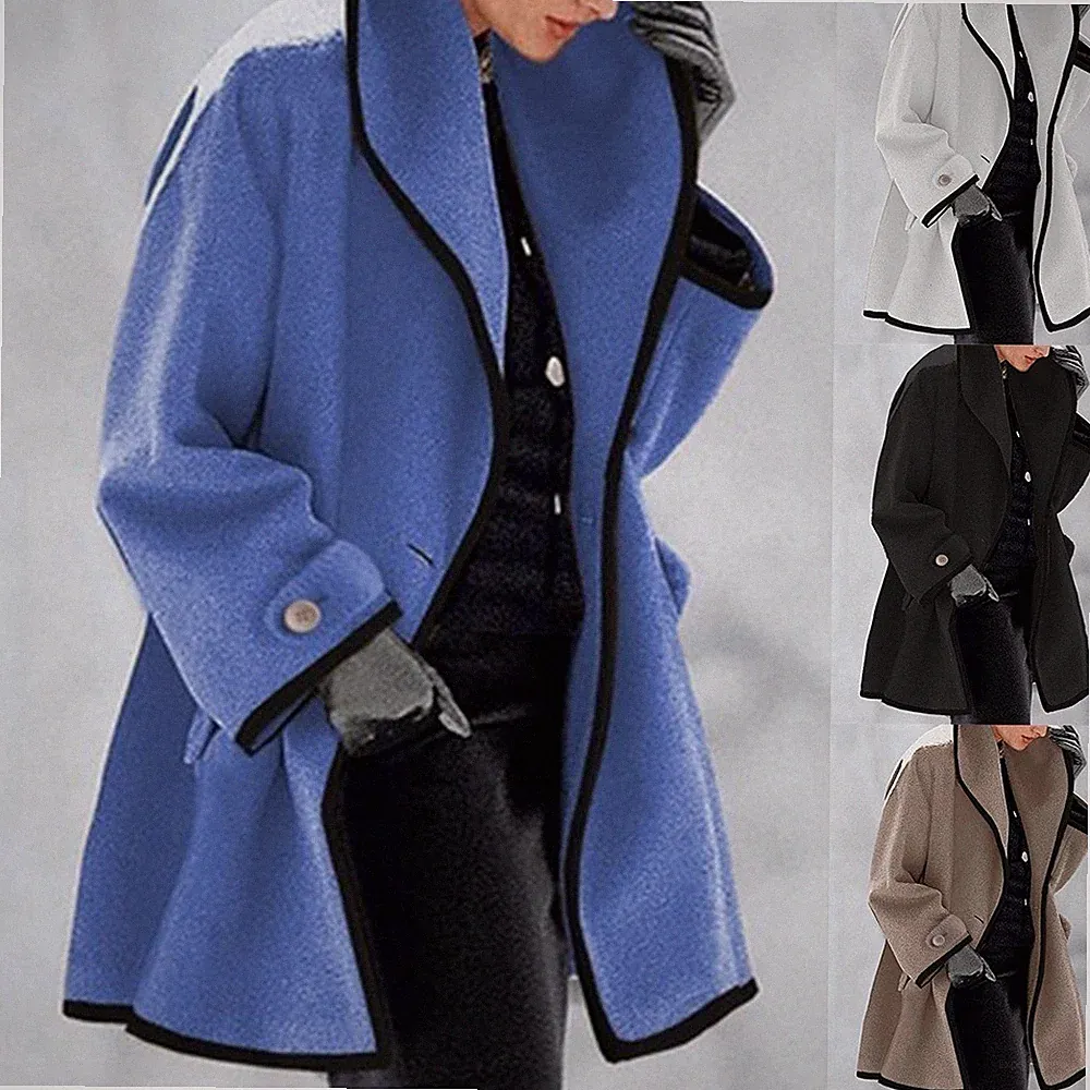 Mantel locker formell Party Daunenjacke Damen lang Mantel Oberbekleidung Kapuze
