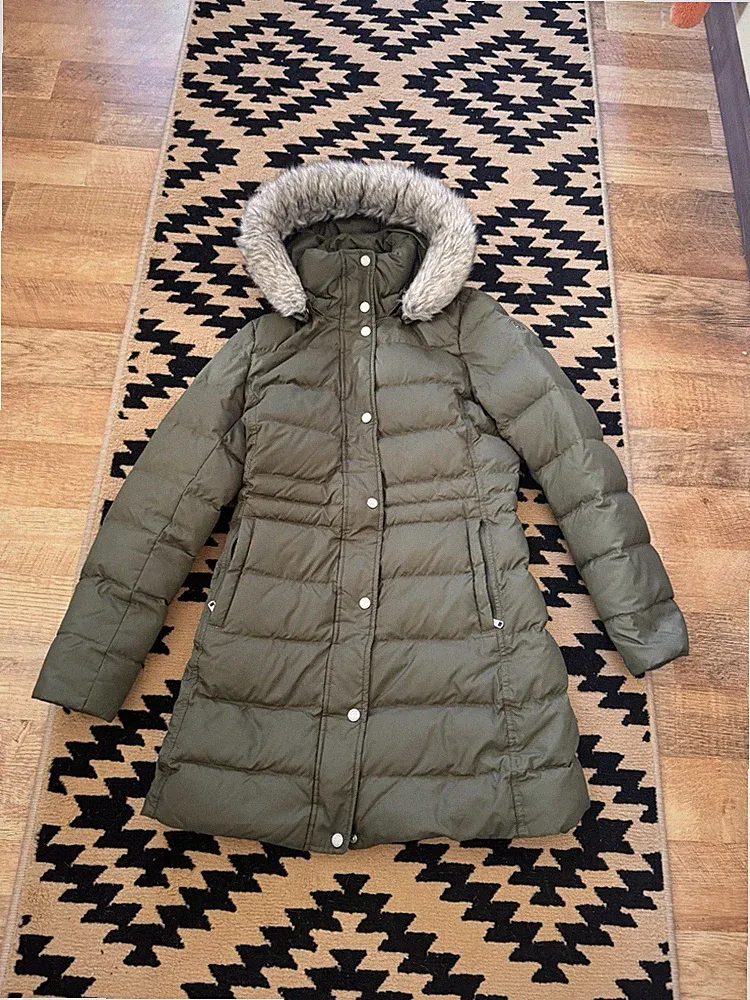 🖤Mantel Parka❤️Tommy Hilfiger Gr. XS S 36❤️Oliv Daunen Top Zustand 🖤