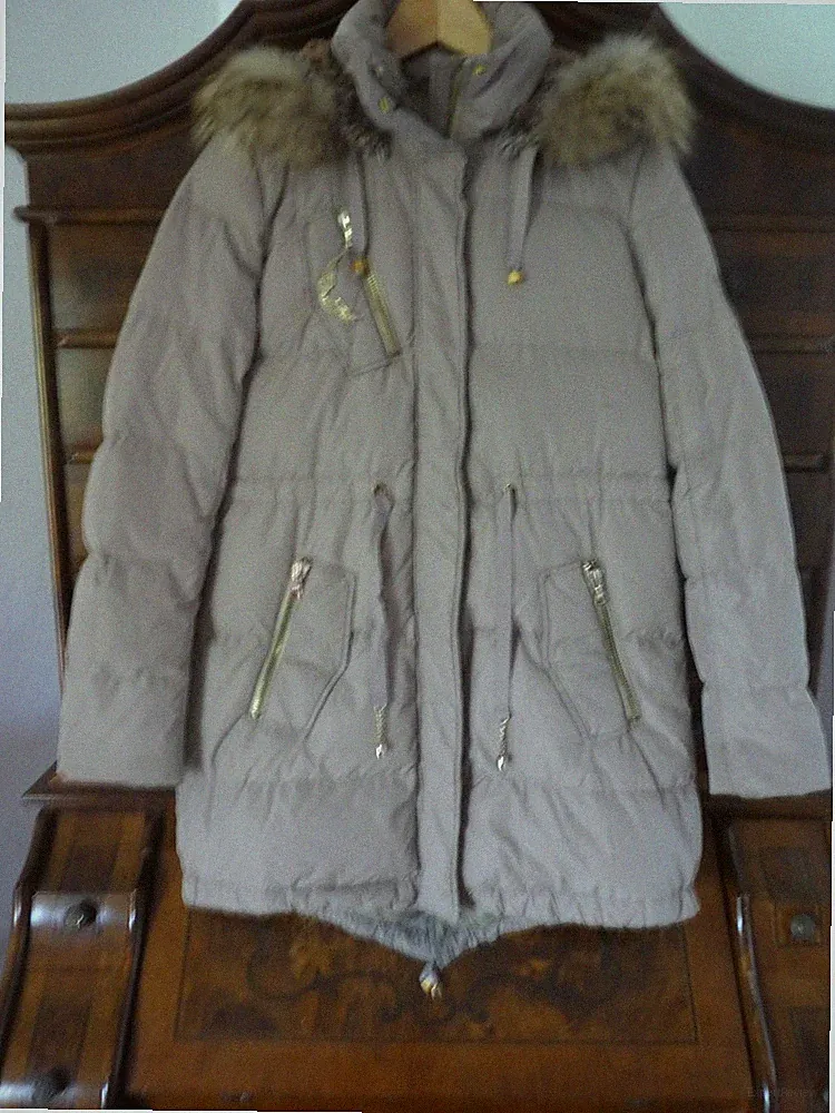 MARC AUREL, EDLE ausgefallene Daunenjacke (Mantel), Kapuze, Gr. 38/40