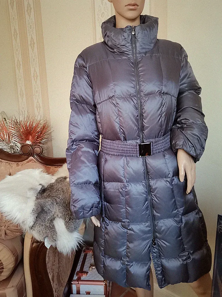 MARC CAIN Daunenmantel MANTEL Coat GLANZ LILA Metallic L 40 Jacke JACKET DAUNEN