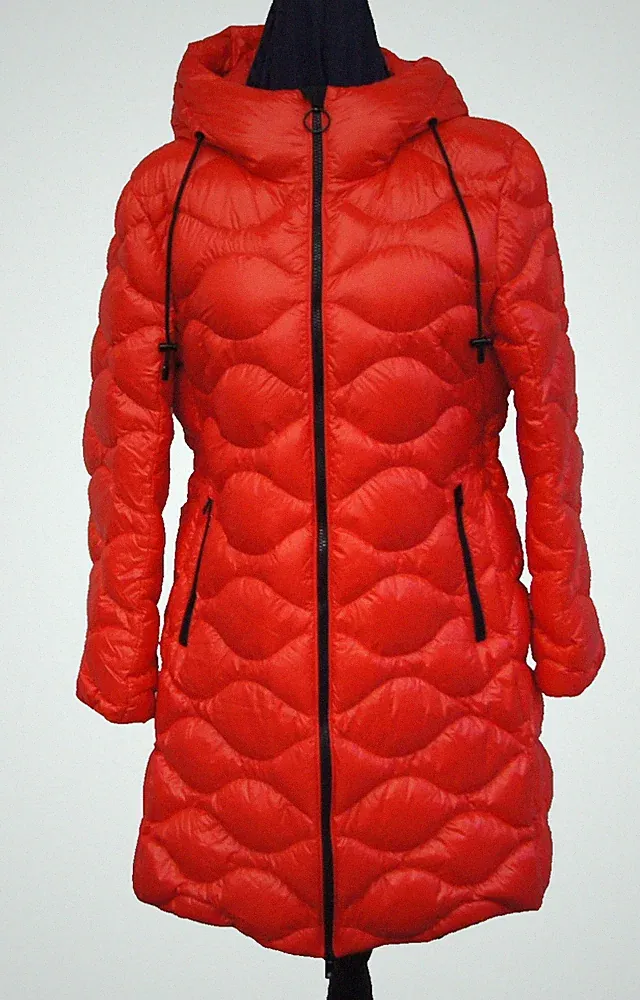 Marc Cain EU 38 Damen Daunen Stepp Mantel Coat Orange Rot wie neu
