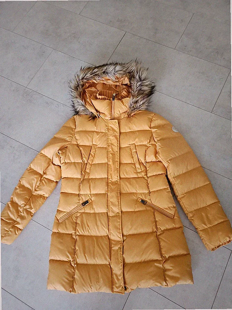 Marc O Polo Daunenmantel Damen Größe 40 Senfgelb Wintermantel