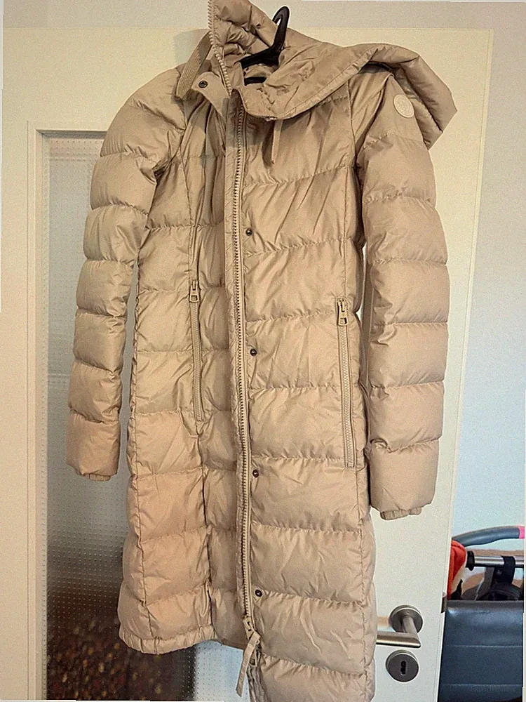 Marc O'Polo Daunenmantel lang Beige Gr.XS Daunenjacke Wintermantel mit Mängeln