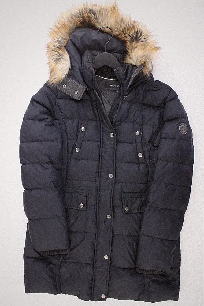 ⭐ Marc O'Polo Daunenmantel Slim Mantel für Damen Gr. 40, M blau aus Polyamid ⭐