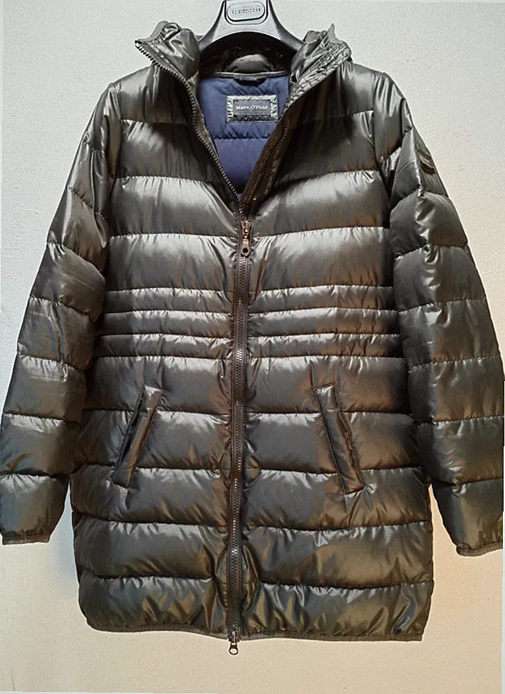 🔥 Marc O'Polo Daunenmantel Steppmantel 44 XL Oliv Khaki - 80% Daune mit Kapuze