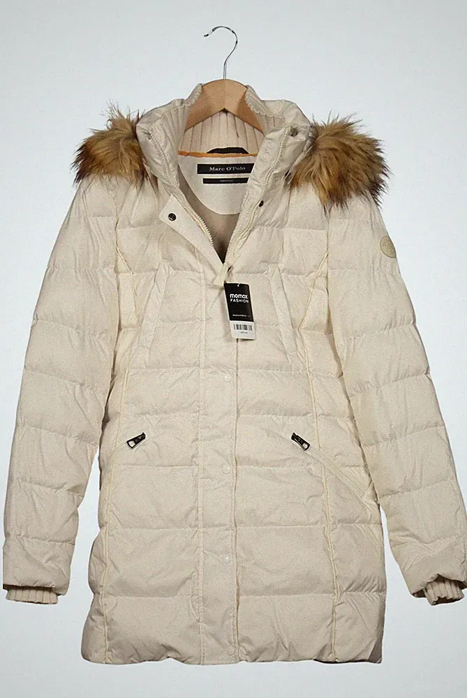 Marc O Polo Mantel Damen Jacke Parka Gr. 36 Wolle Daunen Cremeweiß #q80ioze