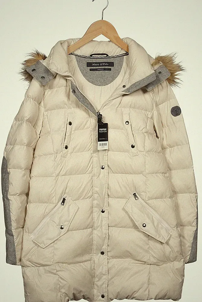 Marc O Polo Mantel Damen Jacke Parka Gr. 42 Wolle Daunen Cremeweiß #1klo9kw