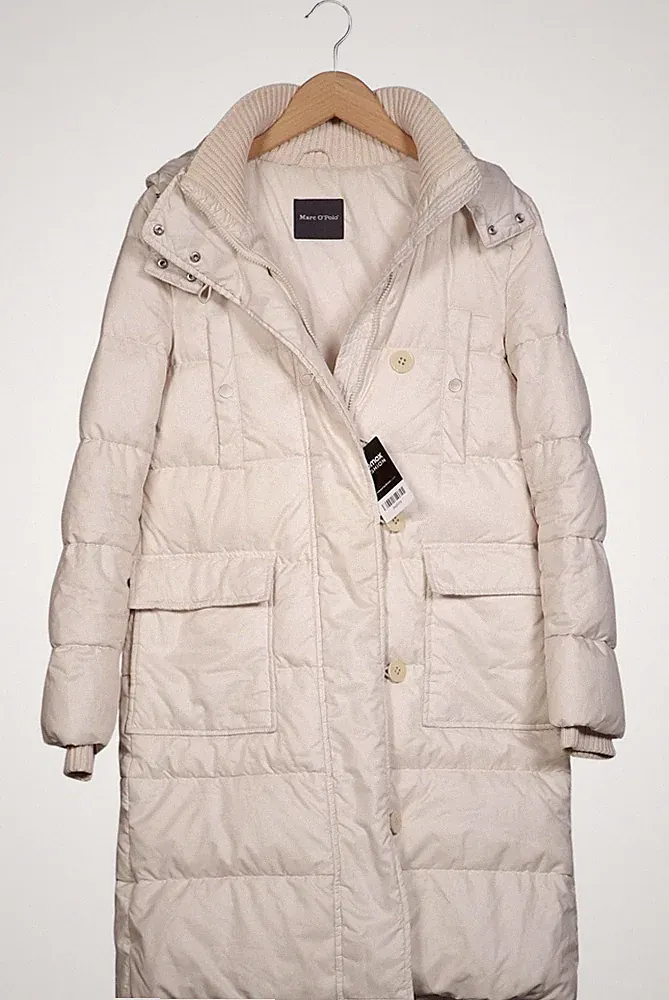 Marc O Polo Mantel Damen Jacke Parka Gr. EU 36 Daunen Baumwolle Crem... #0ialgdv