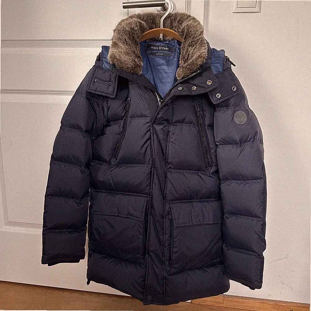 Marc O'Polo Wintermantel Daunenjacke Herren 70 % Daunen 30 % Federn blau Gr. S
