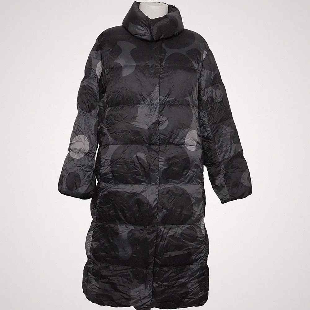 Marimekko x Uniqlo, Daunenmantel, Damen, Größe: XS, Grau/Schwarz/Weiß #ugE