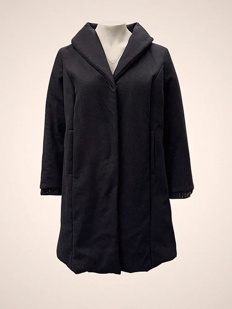 Marina Rinaldi Damen Mantel Schwarz Pirenei Knopfleiste Größe 18W/27 NWT