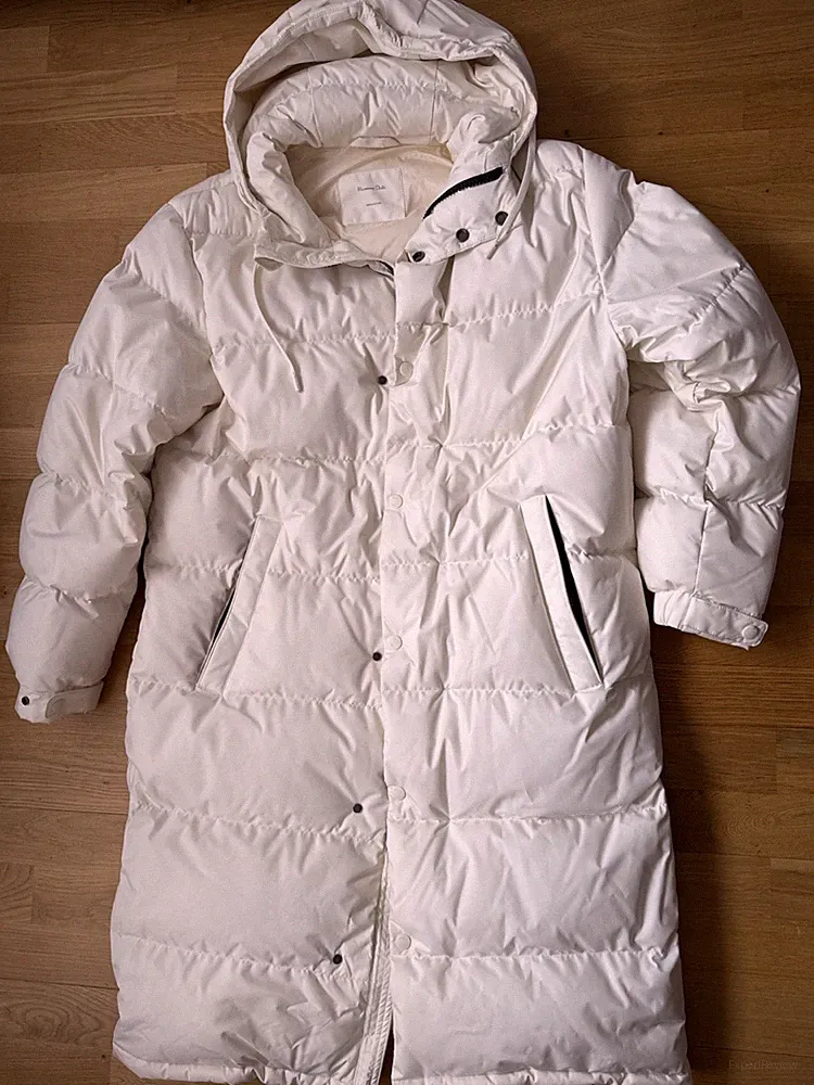 Massimo Dutti Damen Daunen Winterjacke Wintermantel Größe L Weiß