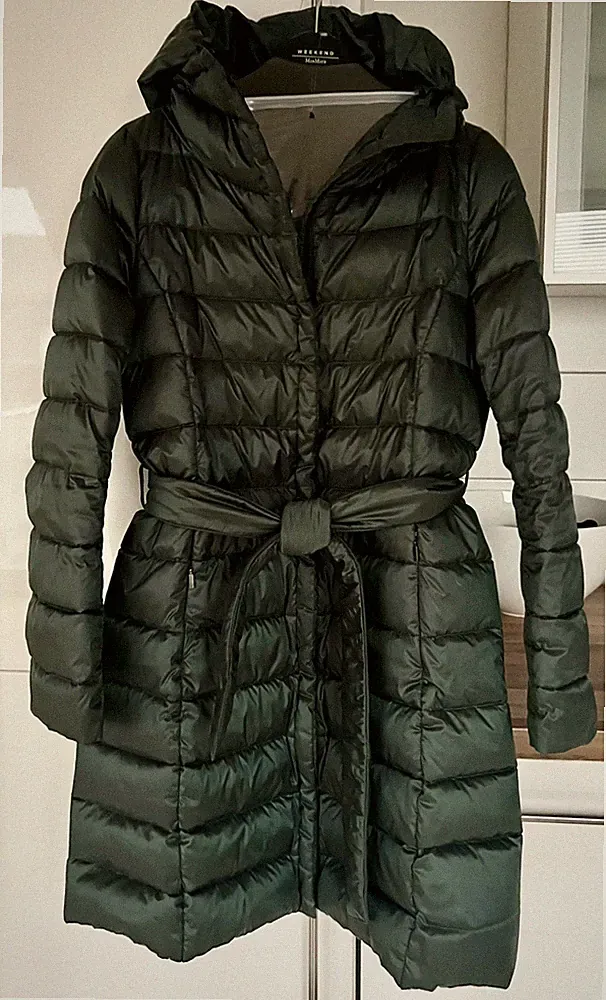 MAX MARA WEEKEND DAMEN DAUNEN JACKE MANTEL PARKA DE.36-38 Smaragdgrün
