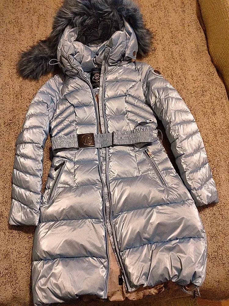 Mayochix Diamond Sehr Warme Designer Winterparka In Einer Edel Hellblau Gr. S 36