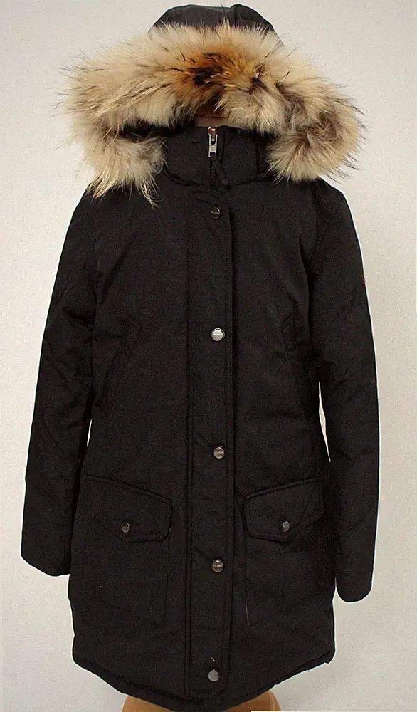 McRoss Daunenmantel Parka QUEBEC Teflon mit Echtfell in schwarz NEU
