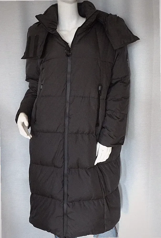 Mega Oversized Puffermantel Mantel + Kapuze Daunenmantel warm Black Gr. S Neu