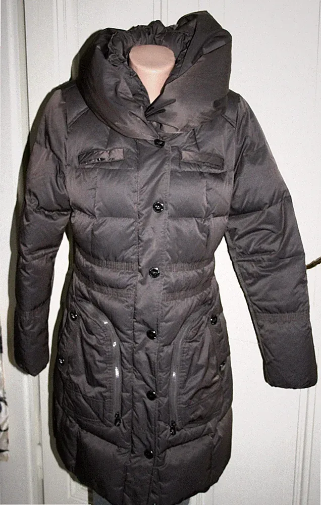 MEXX warmer Winter Daunen Mantel braun glänzend TOP Zustand in Gr. 42/44