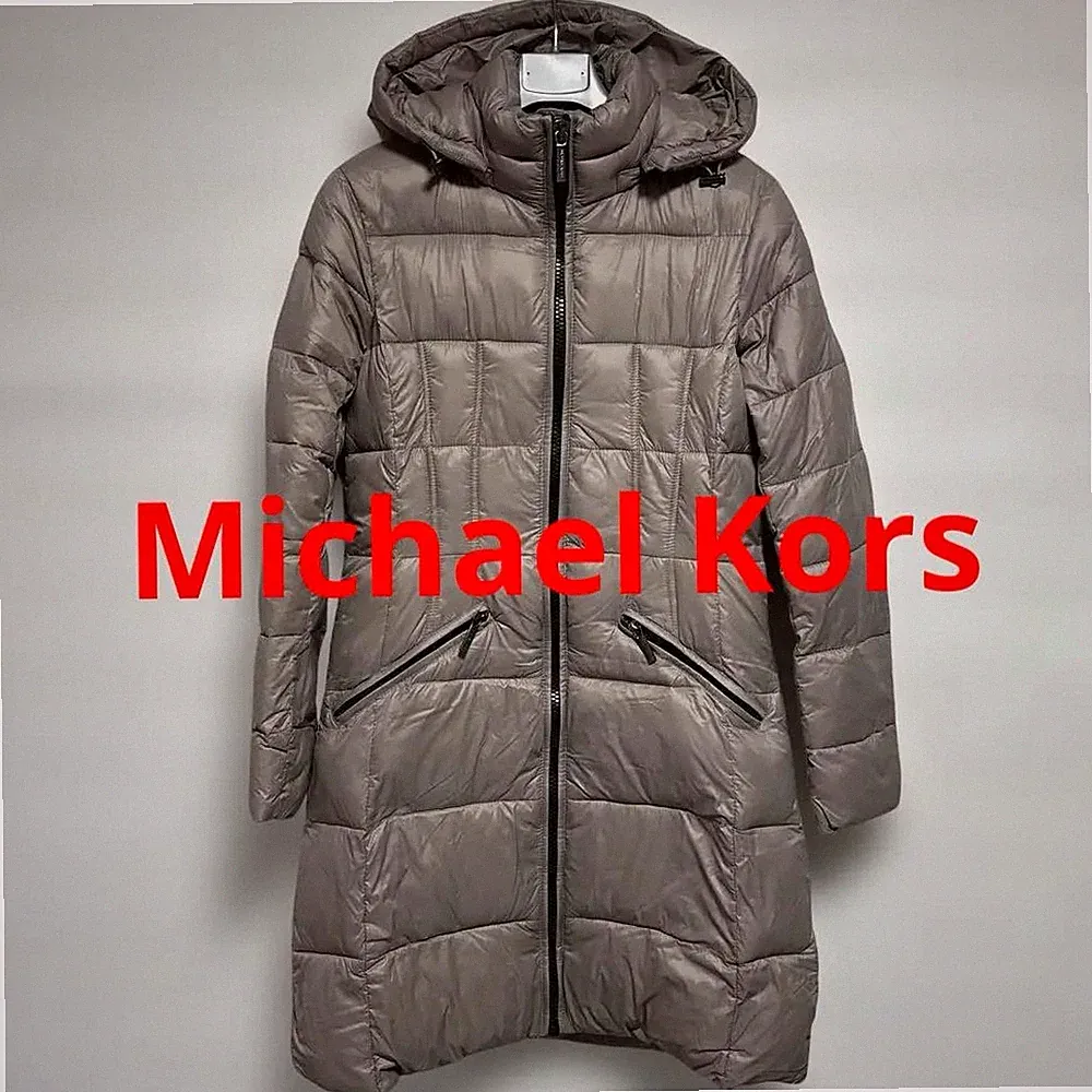Michael Kors Daunen Puffer Jacke S Schwarz Abnehmbare Kapuze Near Mint