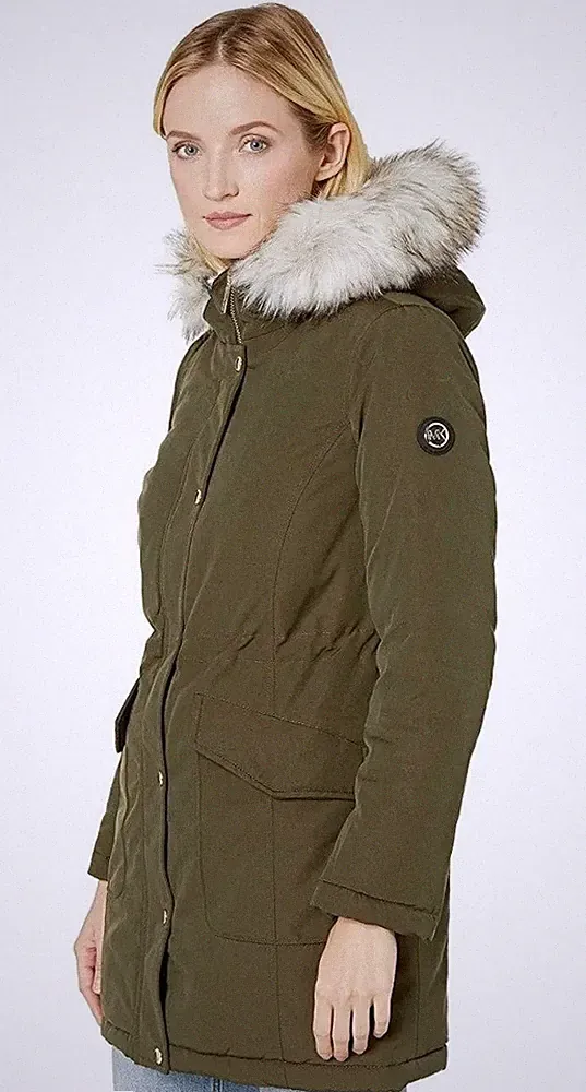 Michael Kors Snap Front Polyfill Anorak Daunenjacke Winter für Parka Gr. L US
