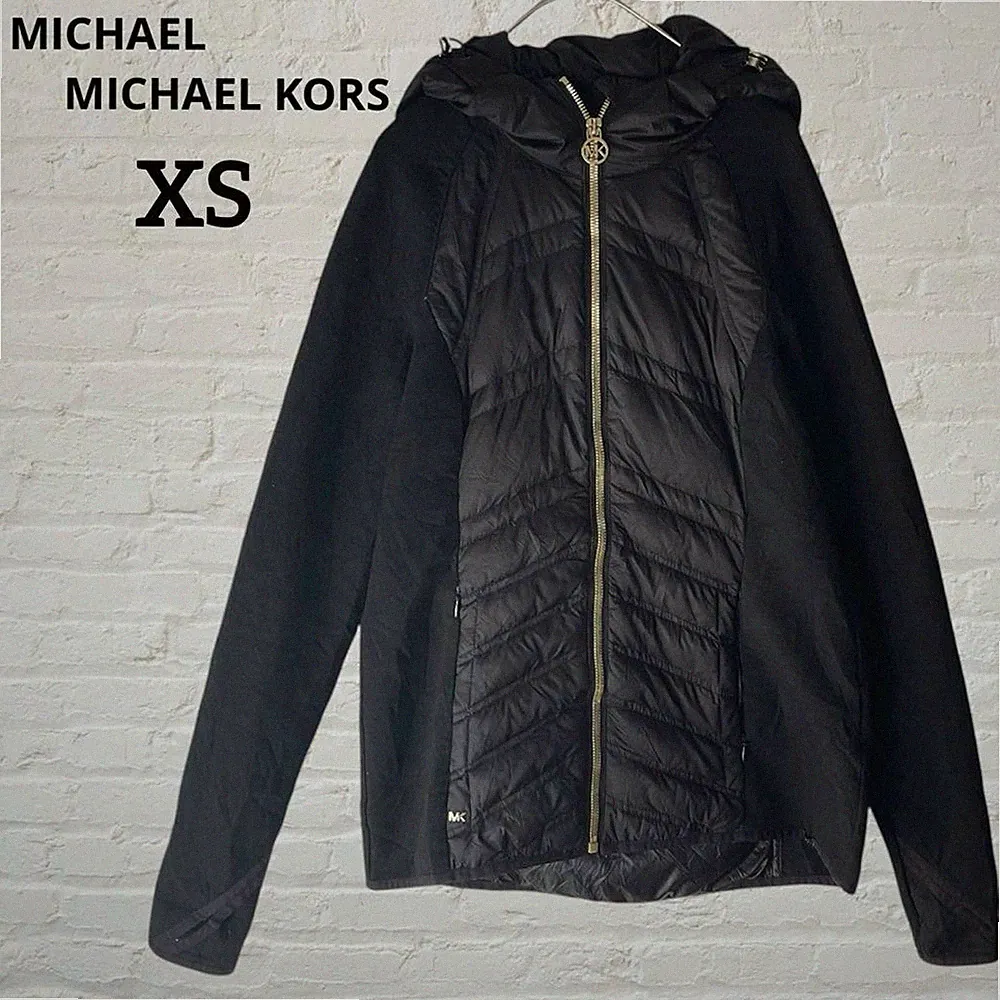 Michael Kors XS Hybrid Daunenjacke Schwarz Nylon & Federn Leichter Mantel