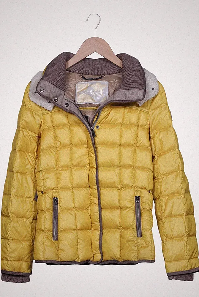 MILESTONE Jacke Damen Anorak Jacket Kurzmantel Gr. 34 Daunen Gelb #qm5erdv
