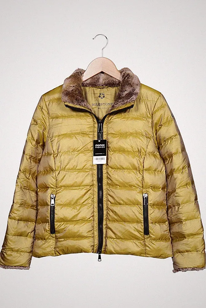 MILESTONE Jacke Damen Anorak Jacket Kurzmantel Gr. EU 38 Daunen Gelb #q35c905