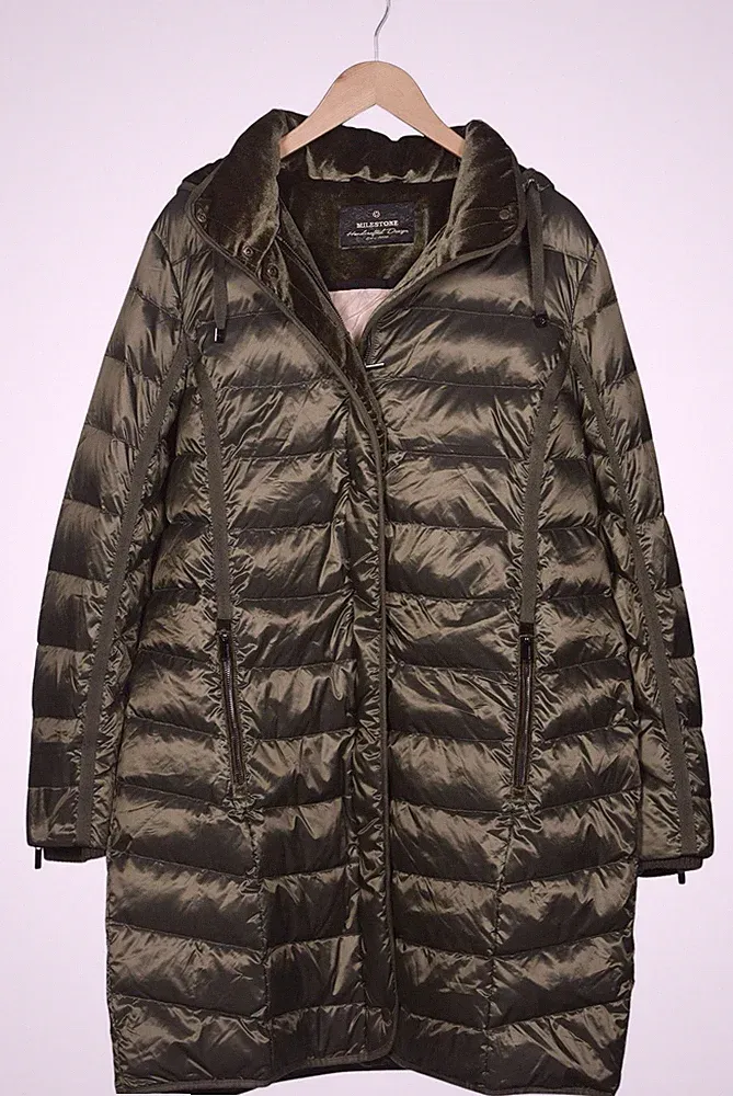 MILESTONE Mantel Damen Jacke Parka Gr. EU 46 Daunen Grün #xkrw4fi