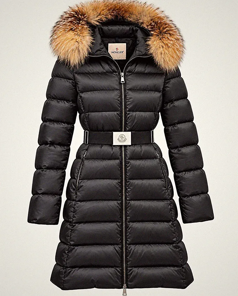 daunenmantel damen lang schwarz