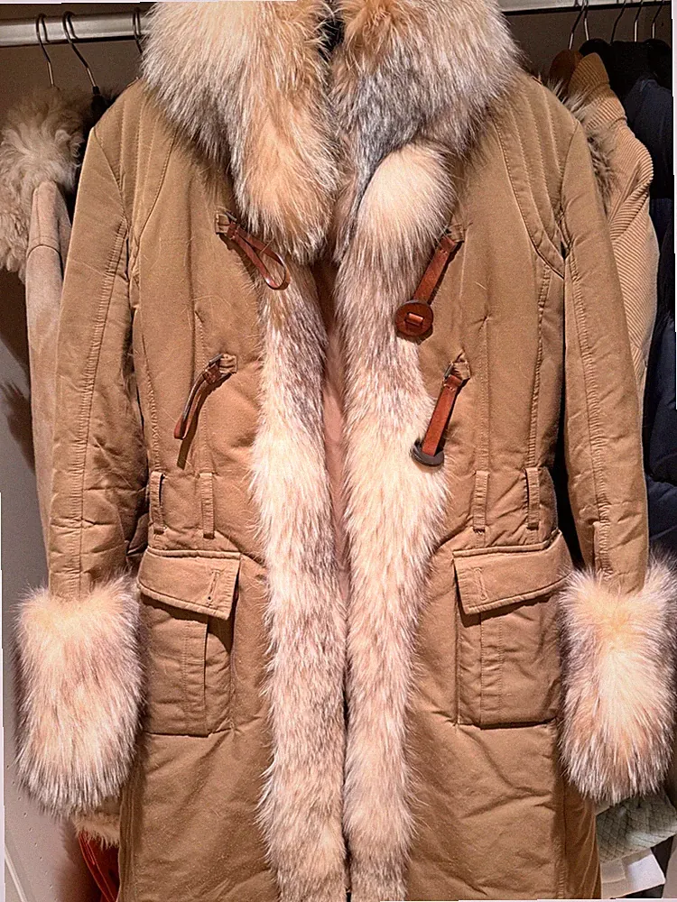 Moncler Daunenmantel Damen - mittlere Länge - Winter - beige