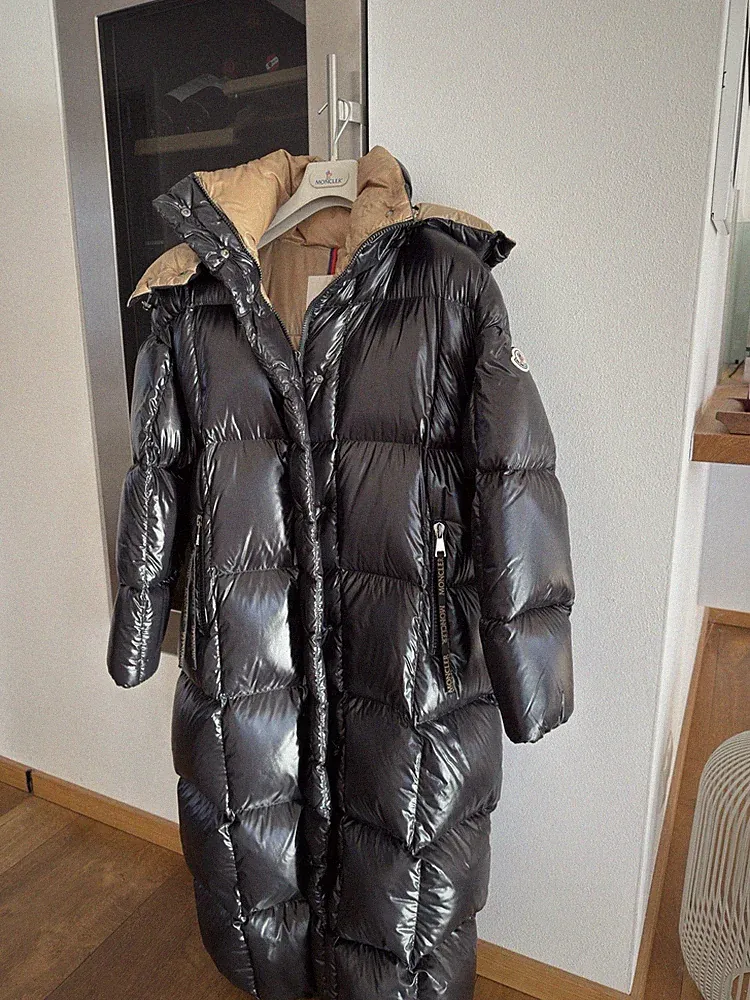 Moncler Daunenmantel PARNAIBA Damen Schwarz Camel Gr. S/M Rechnung