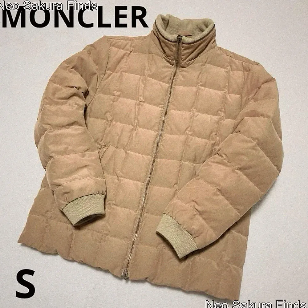 MONCLER Daunensteppjacke Beige Camel Damen Größe 1 Wattierung Blouson Mantel