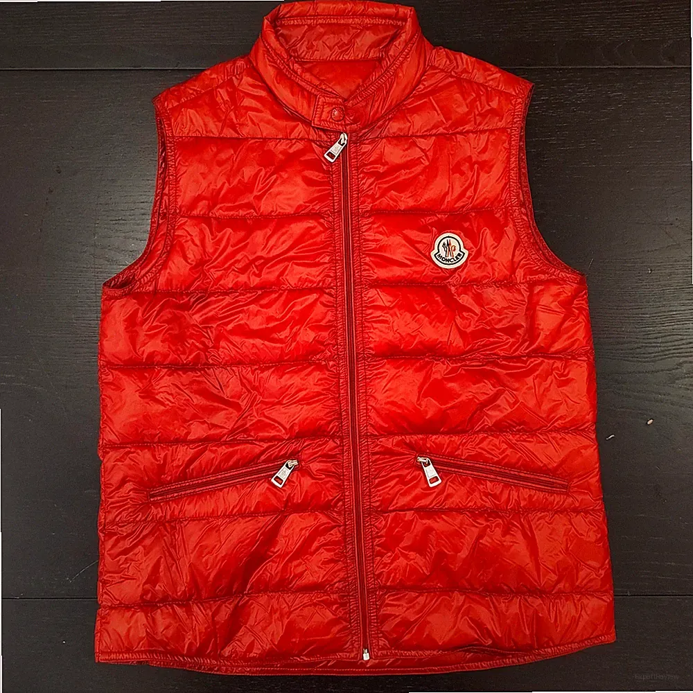Moncler Enfant Gui Daunenweste ärmellos leuchtend rot Original Gr. 14 Jahre 164