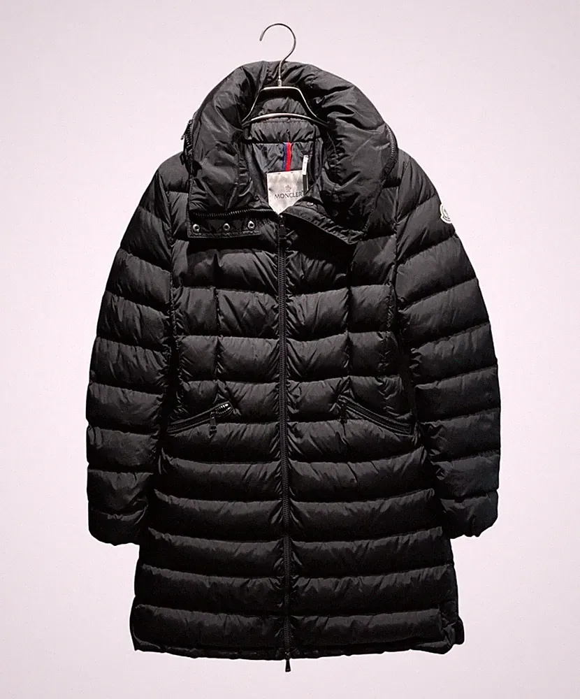 MONCLER FLAMMETTE Daunenmantel Schwarz Damen XS Long Puffer Jacke 2018