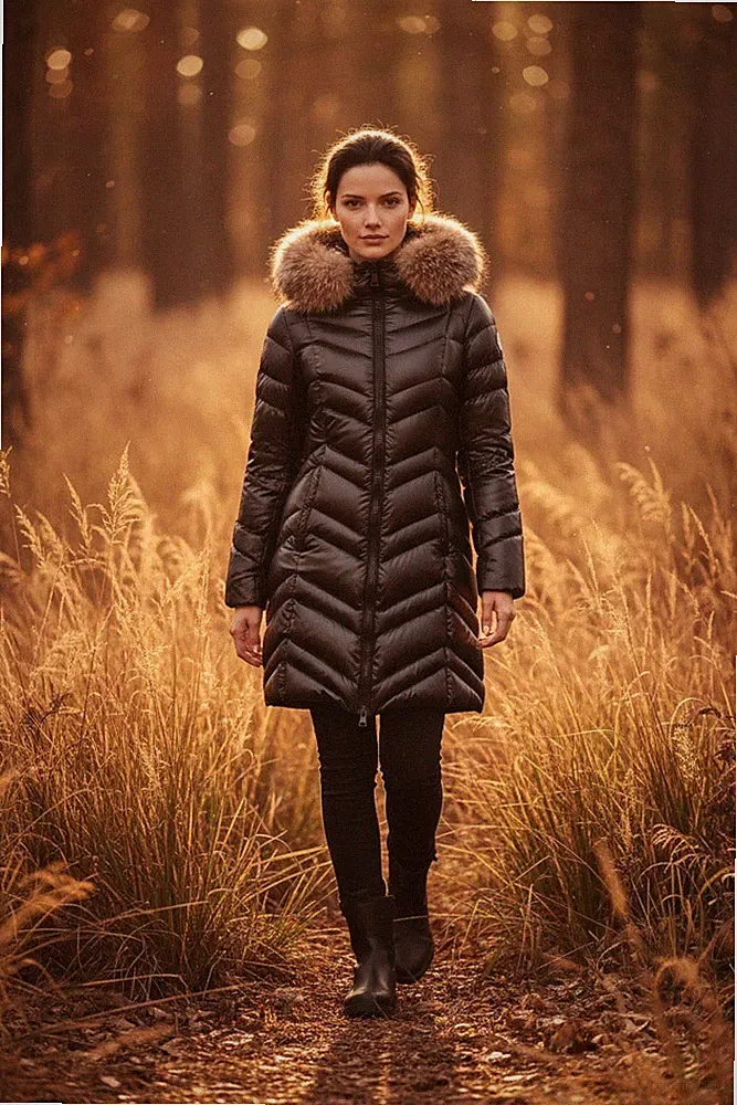 Moncler Fulmarus Daunenmantel mit Echtpelz Gr.0/34/XS