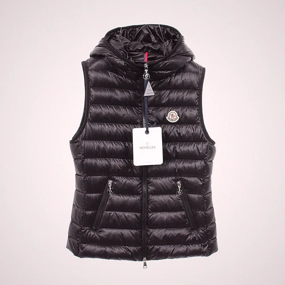 MONCLER GLYGOSSE Daunenweste Mantel 1A00098597YG9992 Nylon schwarz NEU Damen #2