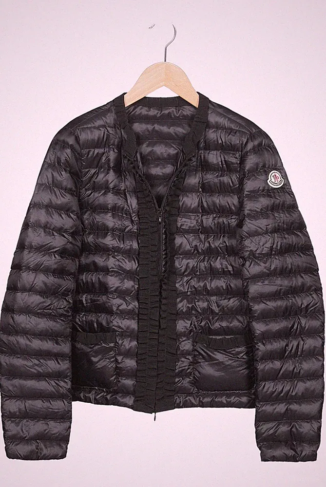 Moncler Jacke Damen Anorak Jacket Kurzmantel Gr. L Daunen Schwarz #rn459e3