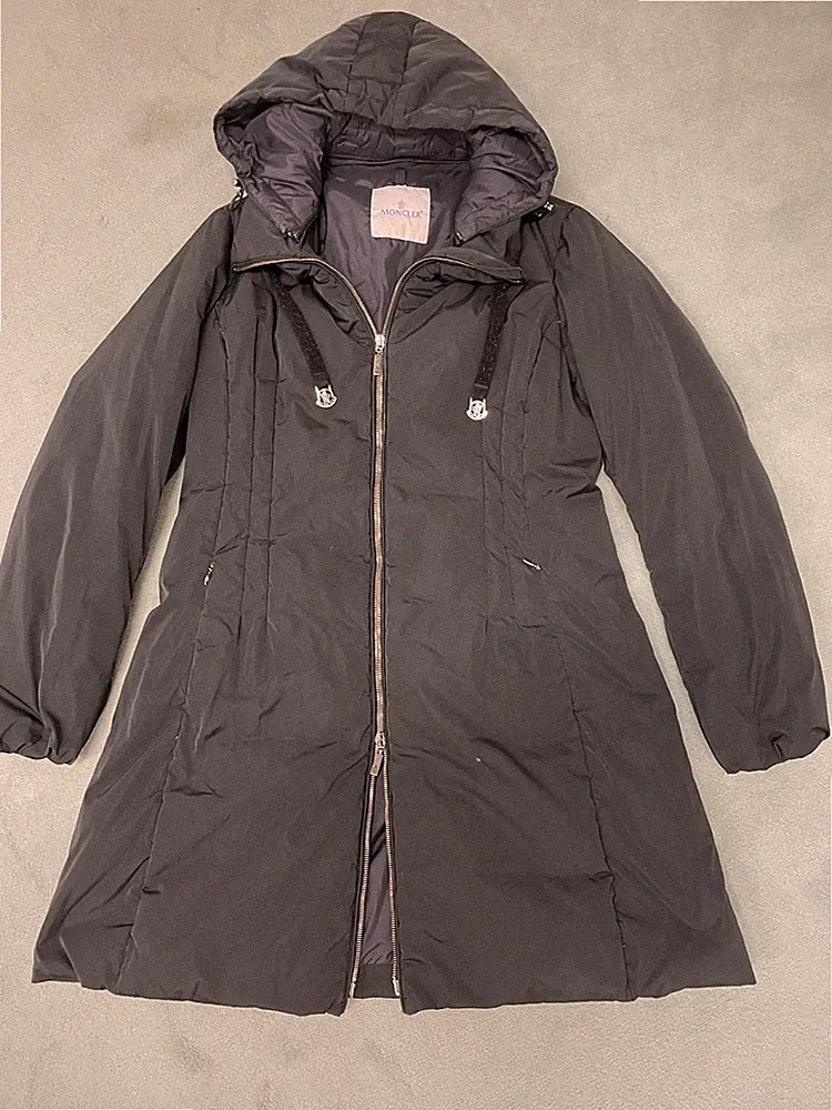 Moncler Leichte Damen Daunenmantel-Jacke Größe 3 - M - 38 Schwarz